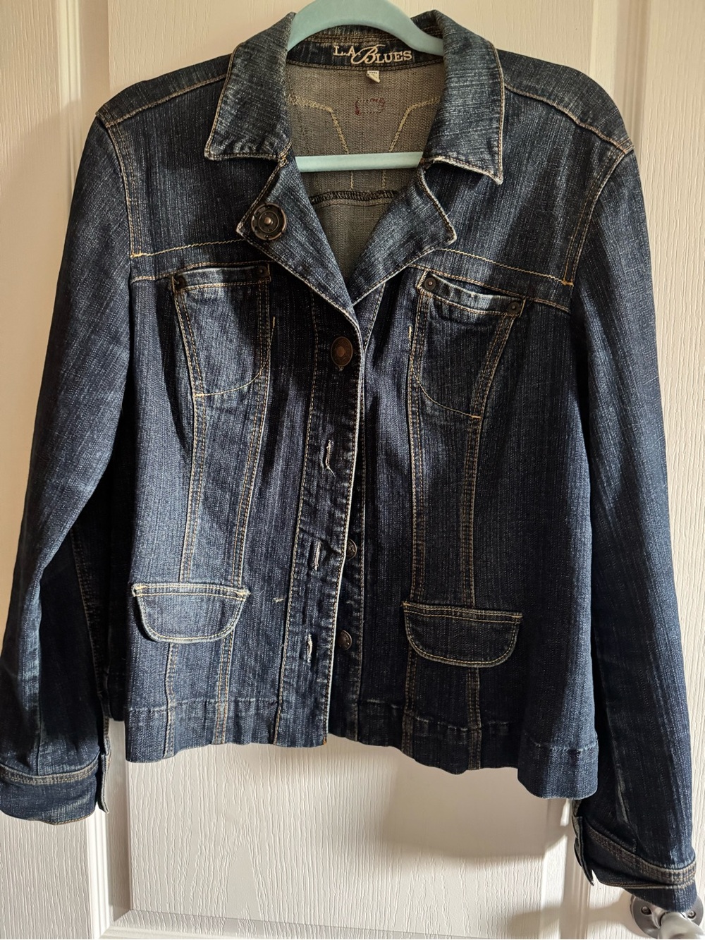 L.A. Blues Women’s XL Dark Blue Denim Jean Jacket  Plus Size